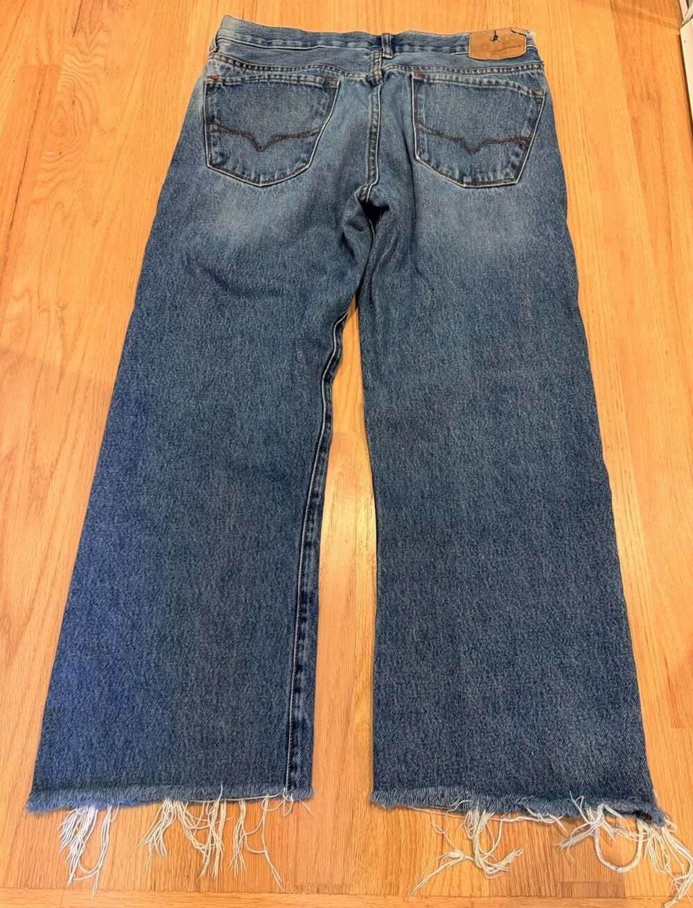 Guess Jeans JN97074 Raw Hem Wide Leg Jeans Size 32 crop ankle inseam 25 - Picture 2 of 4